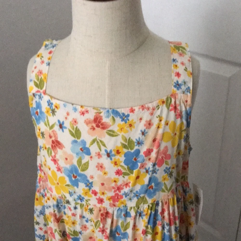 NEW - OLD NAVY Girls Printed Sleeveless Tiered All-Day Dress | 8